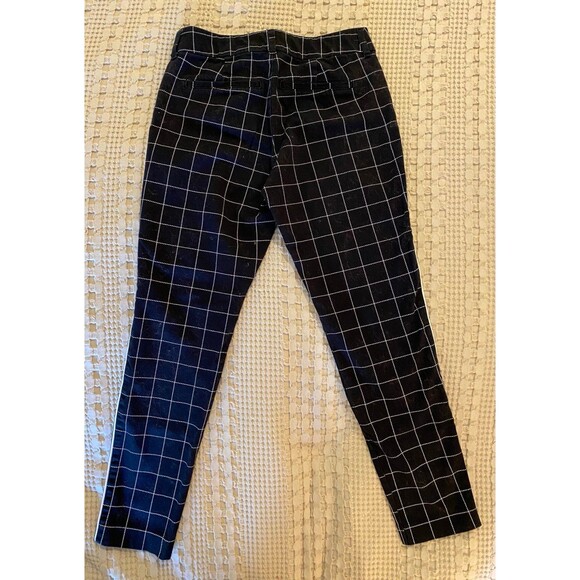Old Navy Cropped Pants Black w/ White Checked  Size 0  Dressy Slacks - Picture 4 of 9